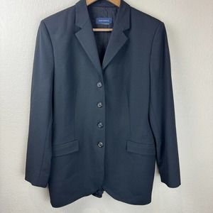 Piazza Sempione women 4 Button Up Blazer Suit‎ Jacket Black Front Pockets